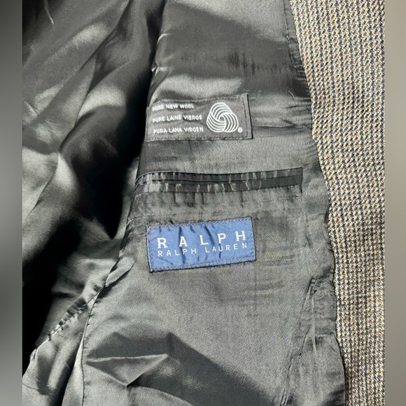 Vintage Ralph Ralph Lauren Blazer Jacket Men's 42R Gray Classic Houndstooth - Picture 10 of 11